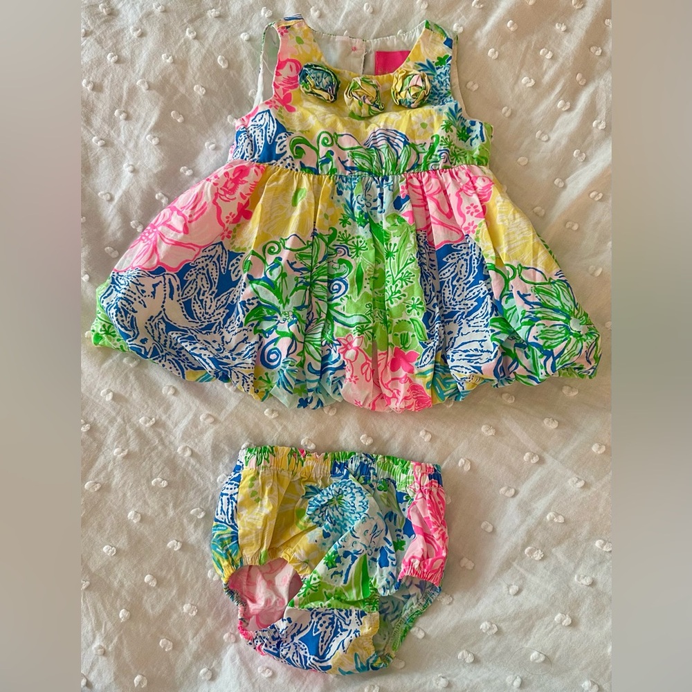 Lilly Pulitzer bubble hem dress 6-12m EUC